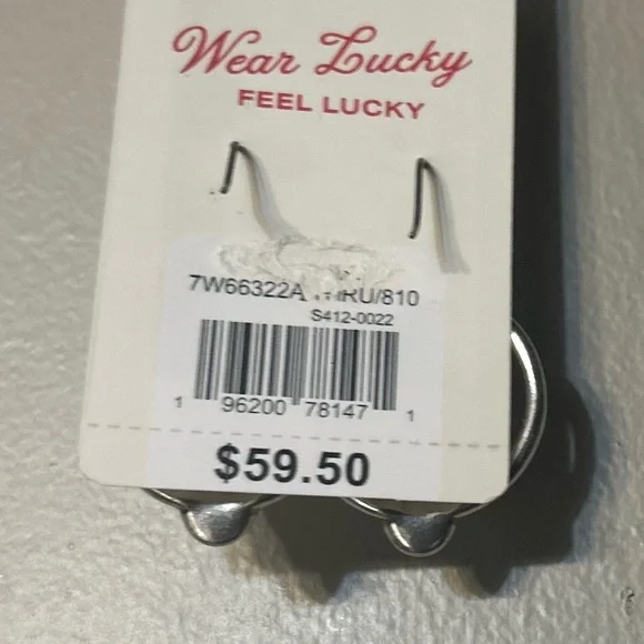 Lucky Brand Silver & Gold Hoop Earrings - Picture 3 of 3